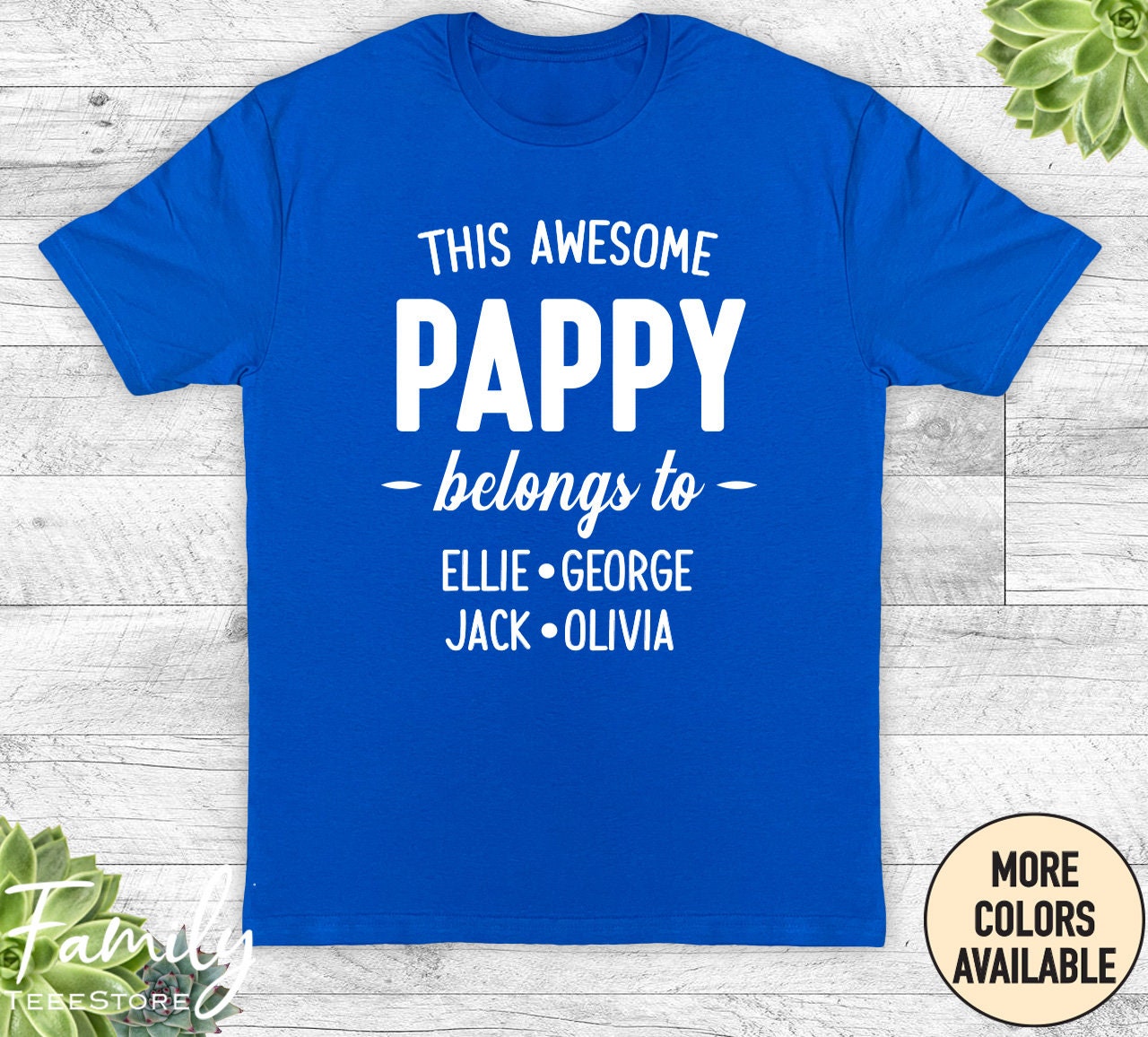 T-shirt Personalizzata Pappy Happy Birthday &ndash; Regalo Per Uomo (blu, Cotone) Design, Invent, Print!