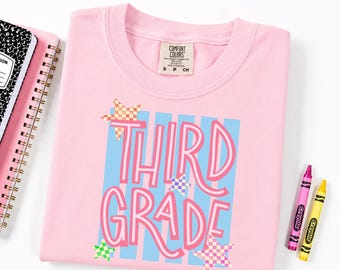 Teacher T-shirt, Comfort Colors Shirt, Back To School Shirt, Striped Class Tee, Grade Level Shirt, Teacher T-shirt