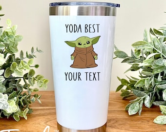 Meilleur nom personnalisé Yoda - Gobelet 20 oz - Gobelet prénom personnalisé - Gobelet Yoda personnalisé