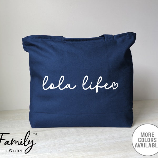 Lola Life - Zippered Tote Bag - Lola Tote Bag - Lola Gift -  Gifts For Lola