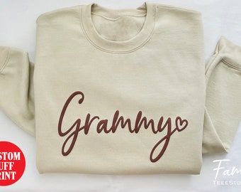 Grammy Puff Print Sweatshirt, Embossed Grammy Sweatshirt, CUSTOM Name Grandma Sweatshirt, Puff Print Sweatshirt, Mother's Day Gift