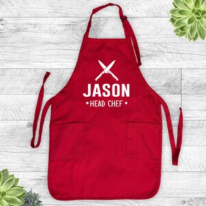 Personalized Head Chef Apron, Custom Name Apron, Personalized Apron, Grilling Gift, Father's Day Gift image 4
