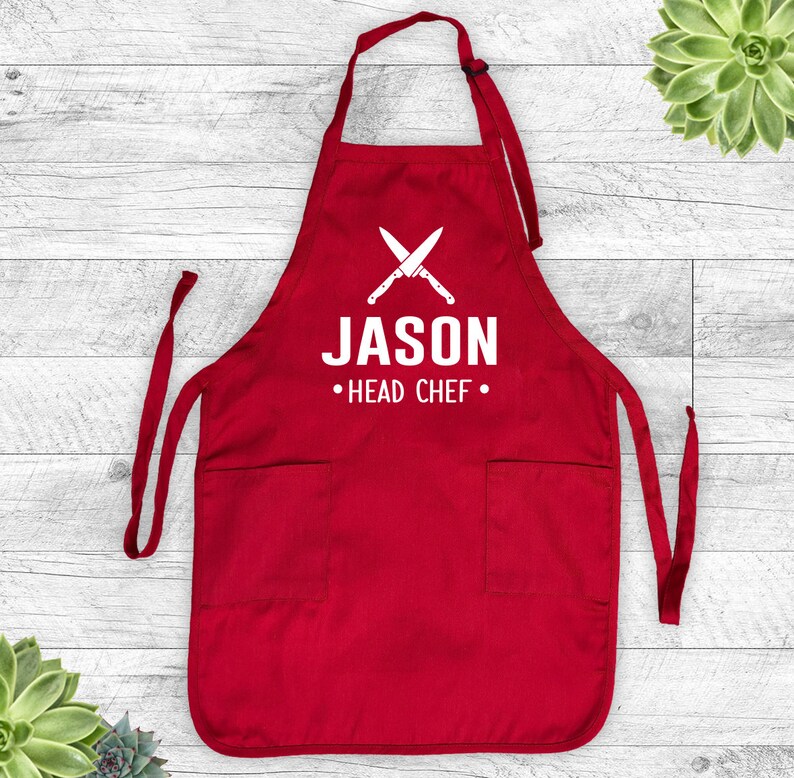 Personalized Head Chef Apron, Custom Name Apron, Personalized Apron, Grilling Gift, Father's Day Gift image 4