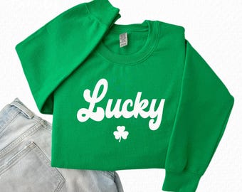 Lucky Shamrock Sweatshirt, St. Patrick's Day Sweatshirt, Lucky Crewneck Sweater, St. Patty's Sweatshirt, Shamrock Sweatshirt