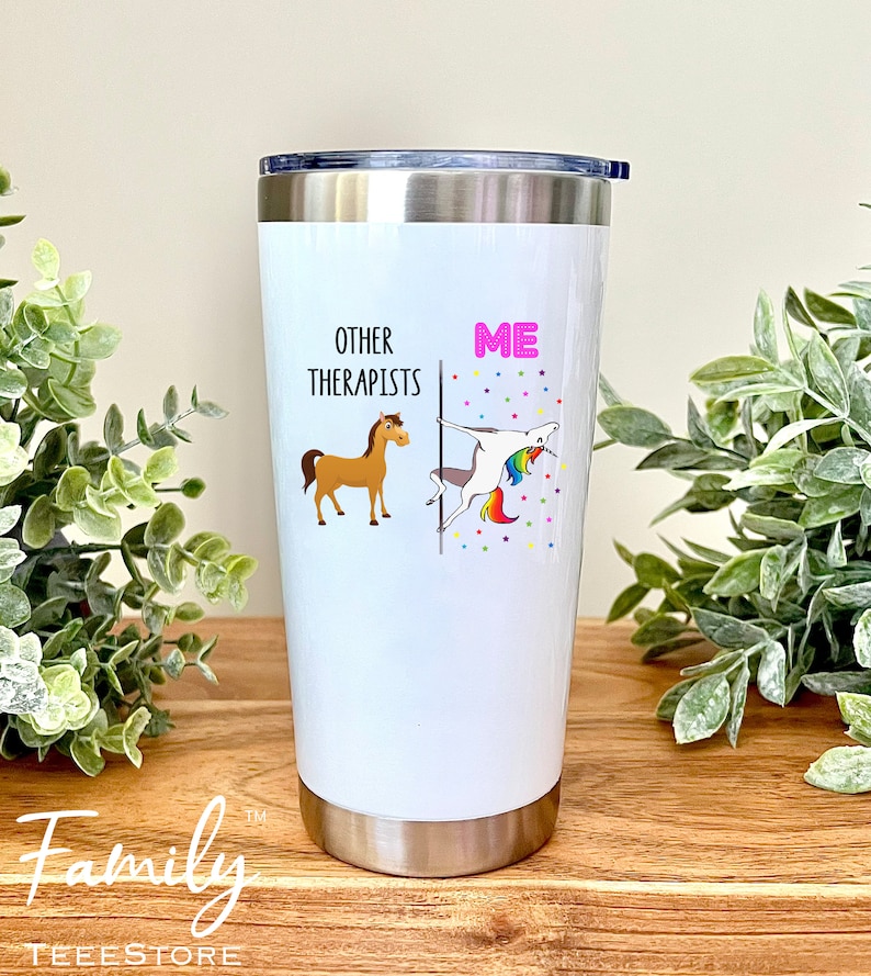 funny unicorn tumbler therapist gift