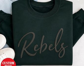 Embossed Team Name Sweatshirt, Custom School Mascot Sweatshirt, Embossed School Mascot Sweatshirt, Custom Mascot Sweatshirt,