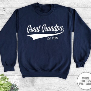 Great Grandpa Est. Year, Unisex Crewneck Sweatshirt, Great GrandpaTo Be Gift, Great Grandpa Sweatshirt, Pregnancy Reveal Gift