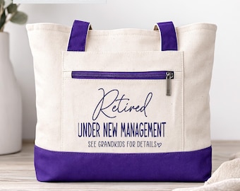 Sac fourre-tout de retraite personnalisé, sac à fermeture éclair, cadeau drôle de grand-mère, sac de grand-mère