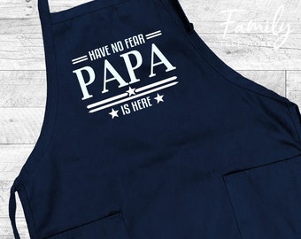 Have No Fear Papa Is Here - Grill Apron - BBQ Apron - Funny Papa Gift - Funny Papa Apron - Funny Father's Day Gift