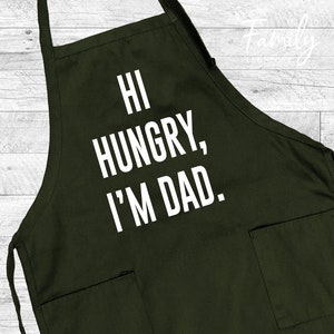 Hi Hungry I'm Dad Grill Apron, BBQ Apron, Funny Dad Apron, Father's Day Gift bild 1