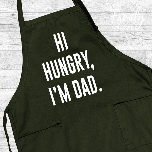 Hi Hungry - Grill Apron - BBQ Apron - Gifts For Dad -  Funny Grill Apron - Funny Father's Day Gift