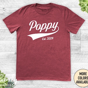 Poppy Est. Year Unisex Shirt, Poppy Shirt, Poppy Gift, Poppy To Be, New Poppy, Pregnancy Reveal Gift