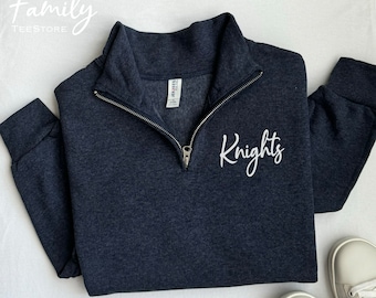 Mascot Quarter Zip Sweatshirt, Sports Team Name Sweatshirt, Personalized Mascot Sweatshirt, Custom School Name Sweatshirt, School Spirit