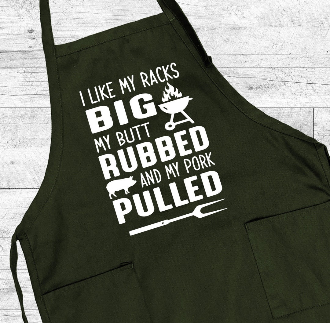 I Like My Racks Big Grill Apron, Gifts for Him, Funny Grilling Apron ...
