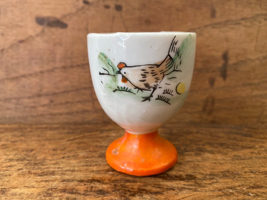 Vintage Ceramic Chicken Egg Cup Holder Made in Japan Etsy