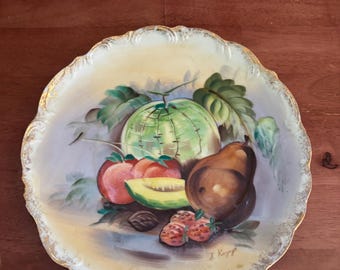 Fruit Motif Plate: Signed S. Kuzuya, Gold Trim Japan - Etsy