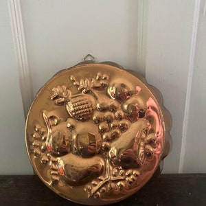 Vintage Copper Mold With Fruit