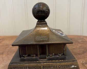 Vintage Midwest National Piggy Bank Banthrico Insurance
