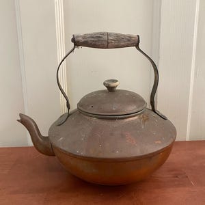 Copper Tea Kettle with Wood Handle