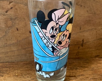 Walt Disney Company Tumbler with Mickey & Minnie Mouse and Pluto in a Blue Convertible