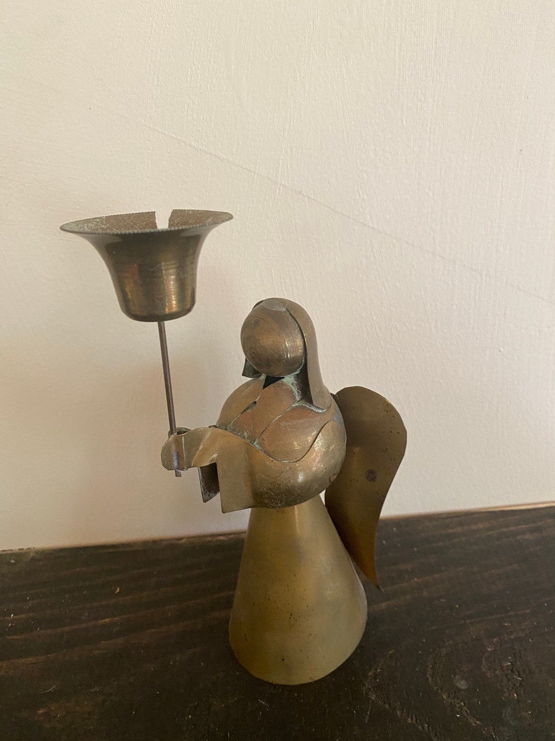 Vintage Brass Angel Candlestick Holder Etsy