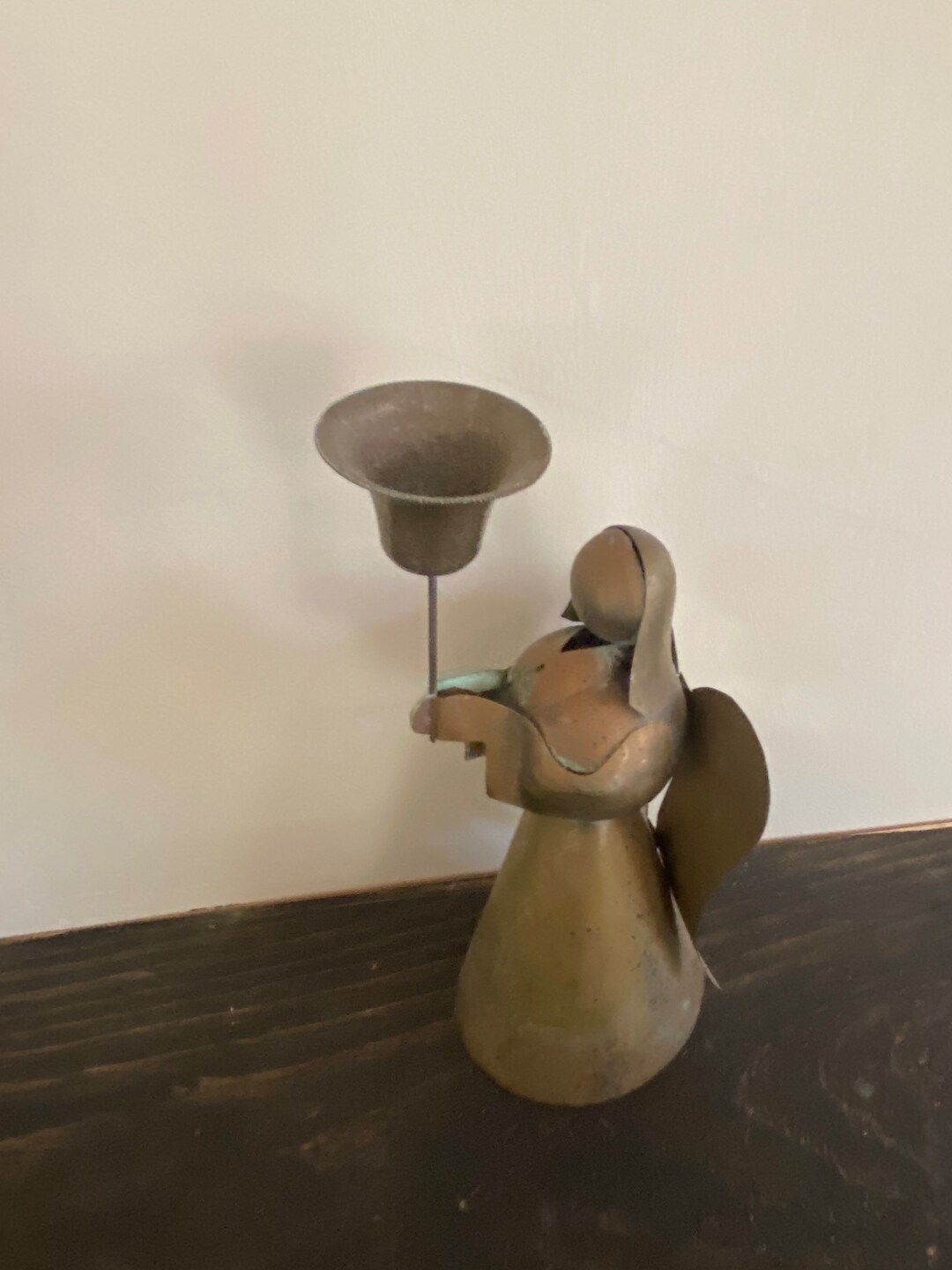 Vintage Brass Angel Candlestick Holder Etsy