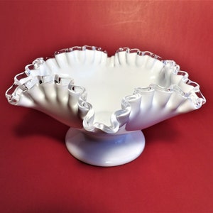 Fenton Silvercrest crimped bowl Number 7425
