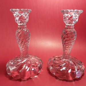 Fostoria &quot;Colony&quot; pair of candlesticks.