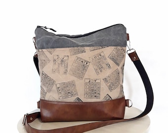 Wandelbare Umhängetasche, Stadtrucksack, handbemalter wasserabweisender Hobo, Zoll bezahlt, mit Taschen
