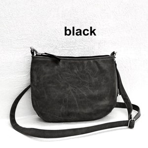 Day Brown small shoulder bag, Satchel mini, simple crossbody bag, Lightweight bag, evening vegan bag, antique Gray Black White leather Black