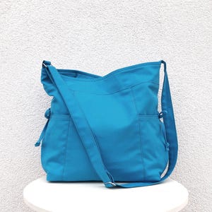 Bolso bandolera grande lavable, bolso de mujer con bolsillos exteriores, bolso bandolera turquesa, Wallet Tote, bolso de viaje, para artículos de bebé