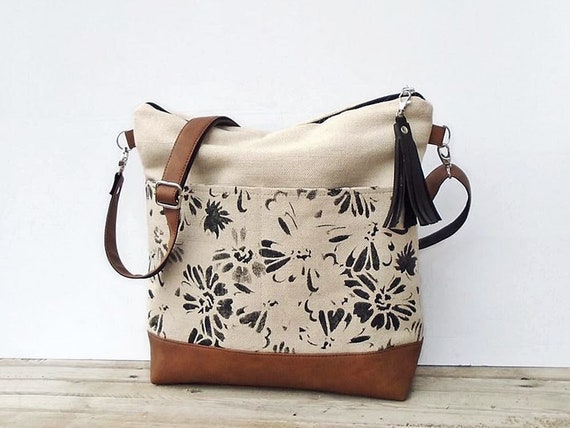canvas tote bags with zipper and pockets