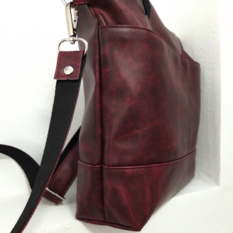 Burgundy crossbody purse Medium size bag vegan leather bag Etsy