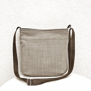 Leichte Alltagstasche, Reisetasche, Leinen Crossbody Bag, Universaltasche, Sommer Casual Bag, Kleine Damentasche, Türkis, Orange, Grau, Leinen