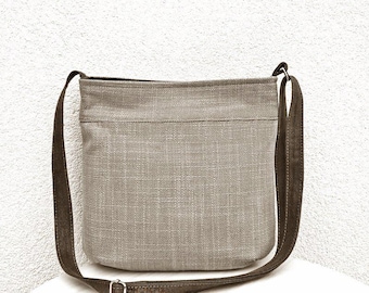 Linen Crossbody Bag, Small Everyday Travel Purse, Universal light Women&#39;s purse, turquoise, orange, gray