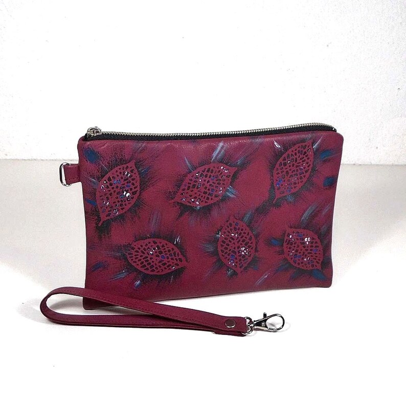 raspberry clutch bag