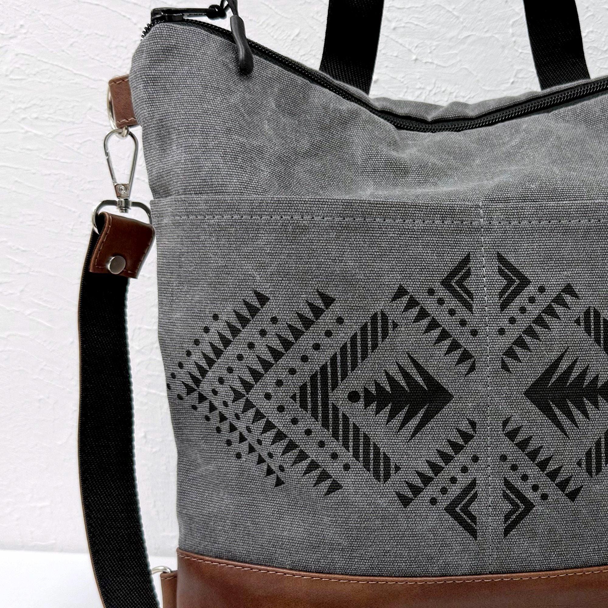 Canvas Convertible Backpack Purse with Aztec Embroidery ?Wrangler unveils the Aztec print canvas backpack in five  main image 2