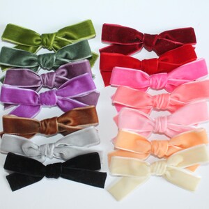 Velvet Bows~Velvet bow headband~Girls Hair Bow~Fabric Bow~Baby Bows~Hand Tied Bow~Baby headband ~baby girl ~toddler girl