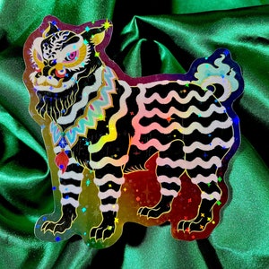 Black Lion holographic sticker
