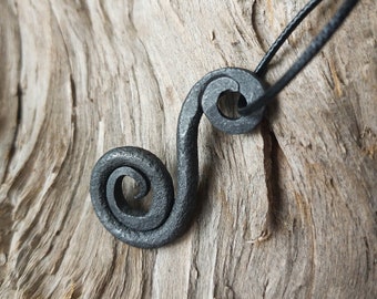 Forged Celtic Double Spiral Pendant - unisex