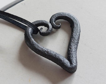 Forged Iron Heart Necklace