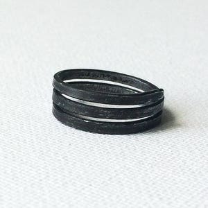 Minimal Iron Ring, Simple Black Ring, Plain Handmade Ring, Dark Grey Ring, Metal Rustic Ring, Raw Wire Ring, Unisex Steel Band, Women Band image 1