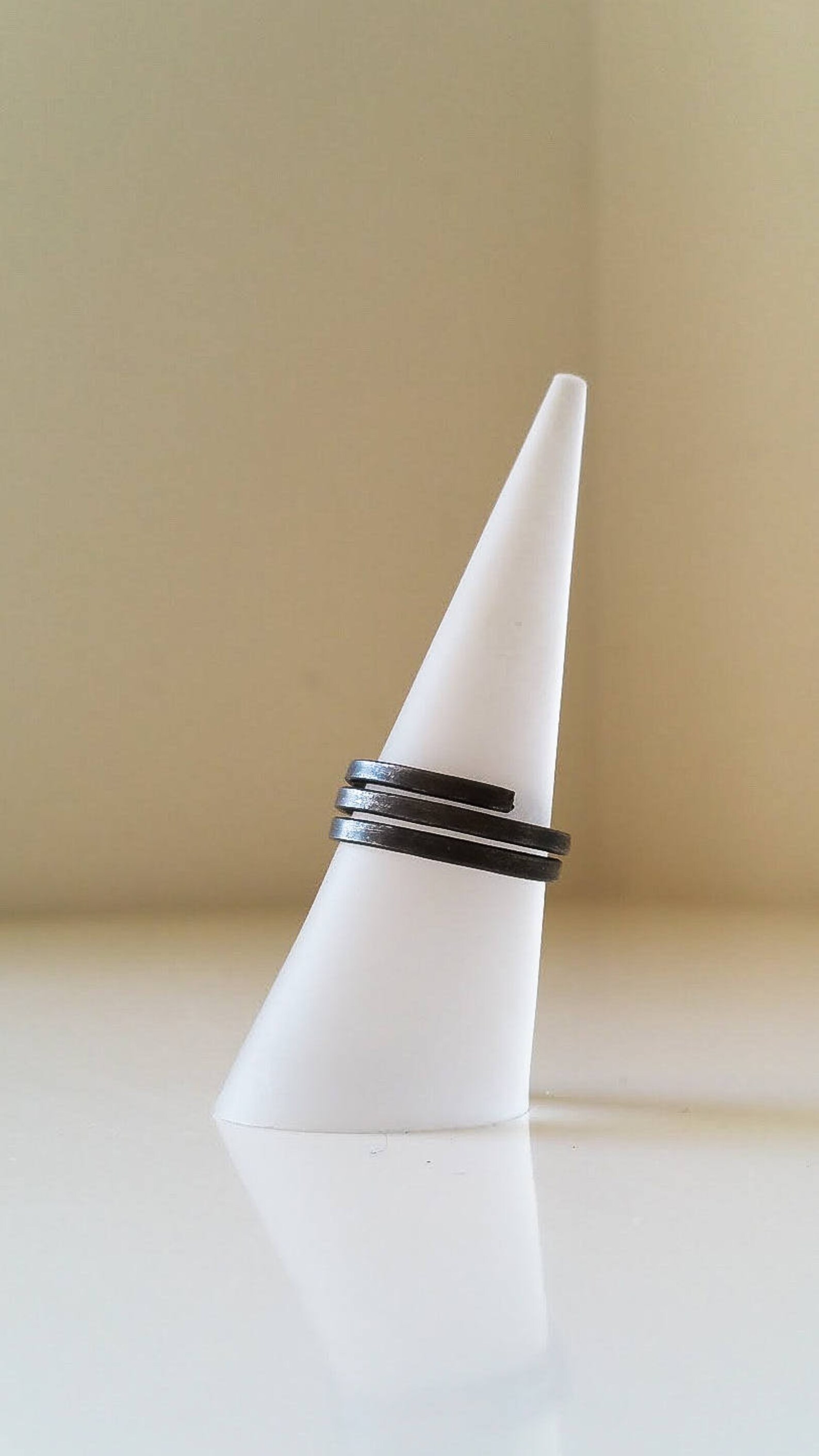 Minimal Iron Ring, Simple Black Ring, Plain Handmade Ring, Dark Grey ...
