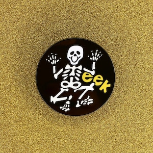 EEK Retro Halloween Skeleton Hard Enamel Pin