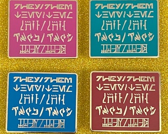 They/Them Galactic Pronouns Pin