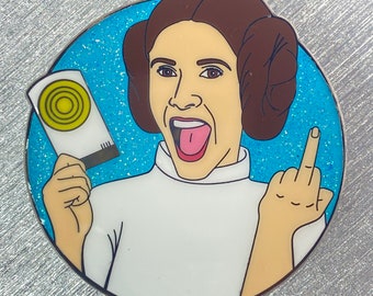 Leia One-Finger Salute Enamel Pin