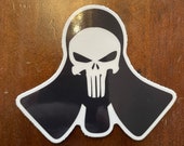 Kendo men silhouette sticker with skull v2