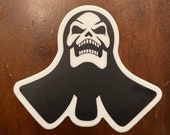 Kendo men silhouette sticker with skull v4