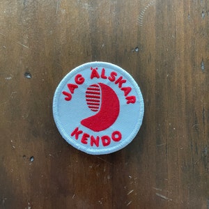 Embroidered Morale Parody Patch: Jag älskar kendo (&quot;I love kendo” in Swedish)