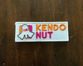 Embroidered Morale Patch for Martial Arts with hook type backing: Kendo Nut